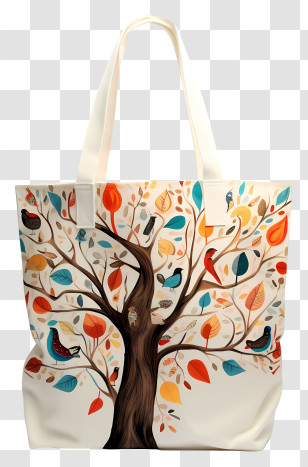 Tote Bag - Tree With Birds On Tote Bag Transparent PNG