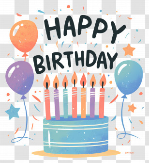 Happy Birthday - Bright And Festive Happy Birthday Celebration Transparent PNG