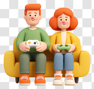 Couple Playing Video Game - Couple Playing Video Games Together Transparent PNG
