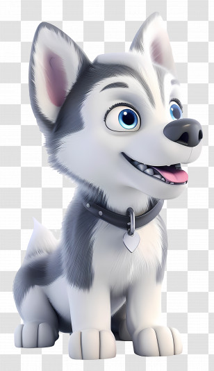 Husky Puppies - Cute Cartoon Husky Dog Transparent PNG