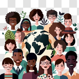 World Population Day
 - Diverse Group Of People Around The Globe Transparent PNG