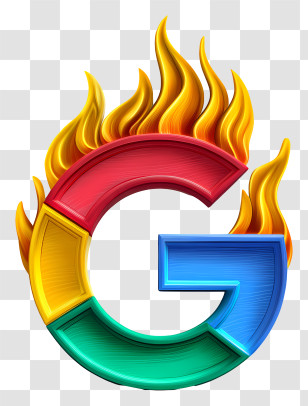 Google Logo - Colorful G With Flames Transparent PNG