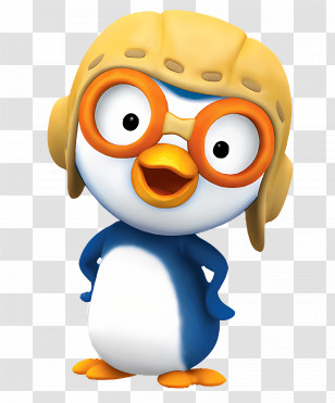 Pororo - Cartoon Penguin In Goggles And Helmet Transparent PNG