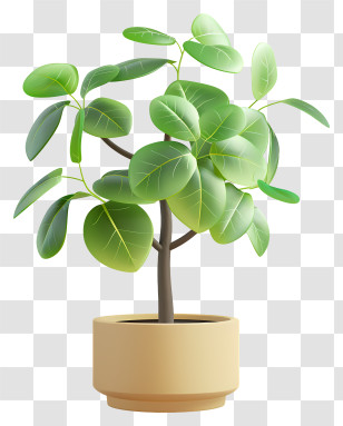 Money Plant - Potted Plant With Green Leaves For Home Decor Transparent PNG