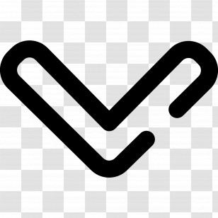 Down Arrow - Black Check Mark Symbol Transparent PNG