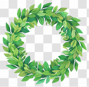 Green Wreath - Green Leaf Wreath Illustration Transparent PNG