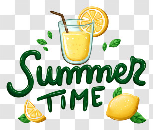 Minimalist Summer Word Logo - Summer Time Lemonade Doodle Transparent PNG