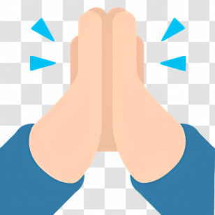 Folded Hands Emoji - Praying Hands Gesture Transparent PNG