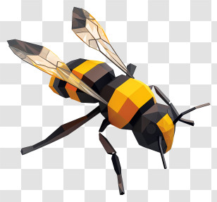 Bumblebee - Low-Poly Bee Design Transparent PNG