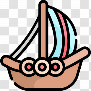 Viking Ship - Cartoon Sailboat Transparent PNG