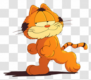 Garfield - Walking Orange Cat Cartoon Character Transparent PNG