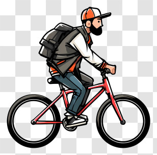Man Doing Cycling - Person Riding A Bicycle Transparent PNG