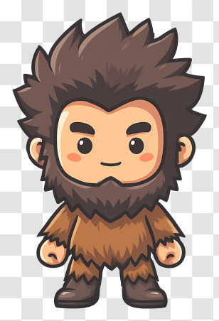 Chibi Bigfoot - Cartoon Caveman Character Transparent PNG