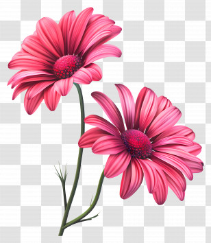 Transvaal Daisy - Pink Daisy Flowers In Bloom Transparent PNG