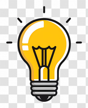 Light Bulb - Bright Yellow Light Bulb Icon Transparent PNG