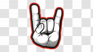Rock On Emoji - Rock Hand Gesture Illustration Transparent PNG