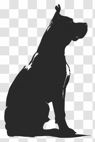 Dog Silhouette - Silhouette Of A Sitting Dog Transparent PNG