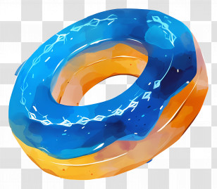 Blue Doughnut - Colorful Blue Glazed Donut Transparent PNG