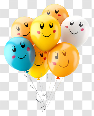 Balloons - Smiling Balloons For A Happy Party Vibe Transparent PNG