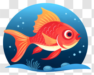 Fish - Bright Red Cartoon Goldfish Drawing Transparent PNG