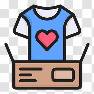 Clothes Box - T-shirt With Heart In A Box Transparent PNG