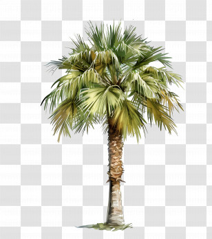 Watercolor Tree Plan - Tropical Palm Tree Illustration Transparent PNG