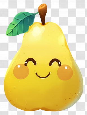 Cute Cartoon Pear - Smiling Pear Cartoon With Cute Face Transparent PNG