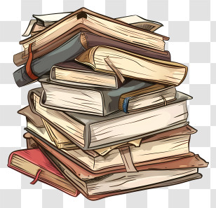 Copybook - Illustration Of A Pile Of Books In A Stack Transparent PNG