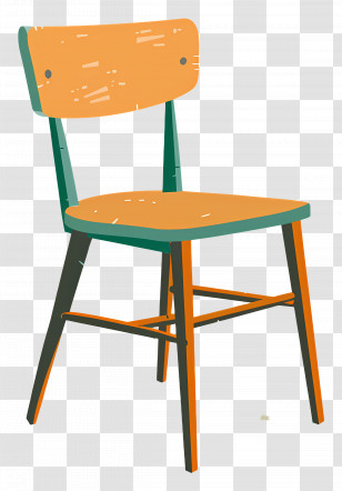 Chair - Colorful Wooden Chair Illustration Transparent PNG