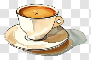 Espresso Coffee - Elegant Coffee Cup Illustration Transparent PNG