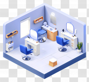 Hair Salon - Isometric View Of A Salon Transparent PNG