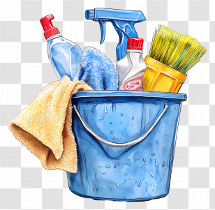 Cleaning Supplies - Bucket Of Cleaning Supplies Transparent PNG