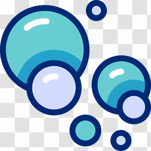 Soap Bubbles - Blue Soap Bubbles In Vector Illustration Transparent PNG