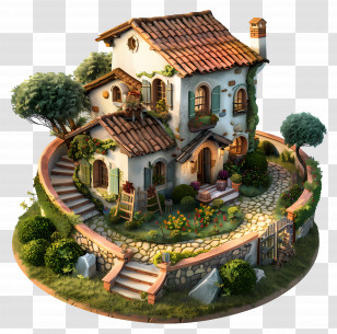 3d House - Small Cute Doodle House Transparent PNG