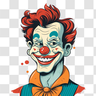 Cute Clown Man
 - Cheerful Clown With Red Hair And Colorful Makeup Transparent PNG