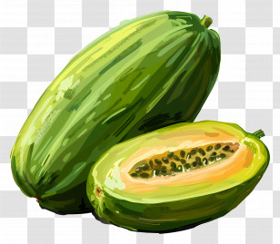 Green Papaya - Fresh Papaya For A Healthy Snack Transparent PNG
