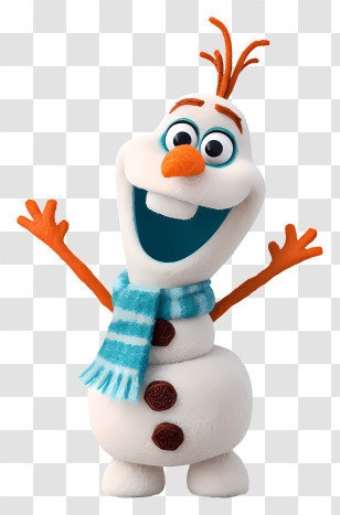 Frozen Olaf - Happy Snowman With Scarf Transparent PNG