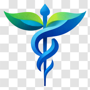 Fitness Logo - Blue Leaf Caduceus Healthcare Logo Transparent PNG