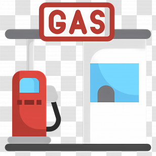 Gas Station - Gas Station With Red Pump Transparent PNG