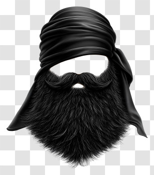 Pirate Beard - Black Beard And Turban Illustration Transparent PNG