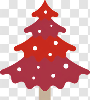 Red Christmas Tree - Red Christmas Tree With Snowflakes Transparent PNG