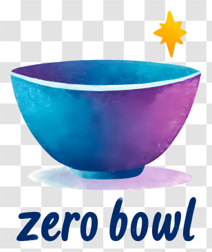 Zero Bowl - Blue-Purple Watercolor Bowl Logo Transparent PNG