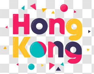 Hong Kong - Hong Kong Colorful Text Logo Transparent PNG