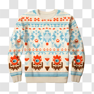 Ugly Sweater Day - Colorful Patterned Winter Sweater Transparent PNG