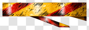 Doodle Style Caution Tape - Yellow And Red Decorative Ribbon Transparent PNG