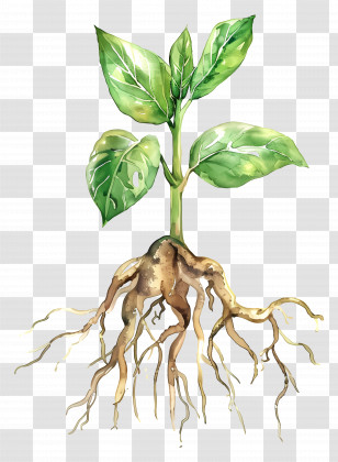 Plant Root - Growing Plant Illustration With Roots Transparent PNG