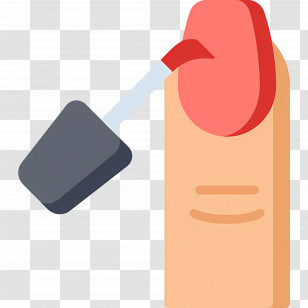 Nail Salons - Applying Red Nail Polish Transparent PNG