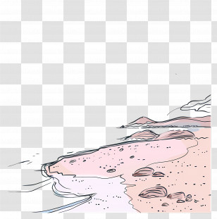 Beach - Beach Shoreline Drawing Transparent PNG