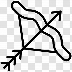 Bow Arrow - Simple Bow And Arrow Illustration Transparent PNG