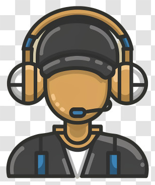 Cartoon - Customer Support Operator With Headset Transparent PNG